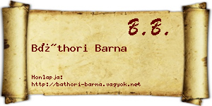 Báthori Barna névjegykártya